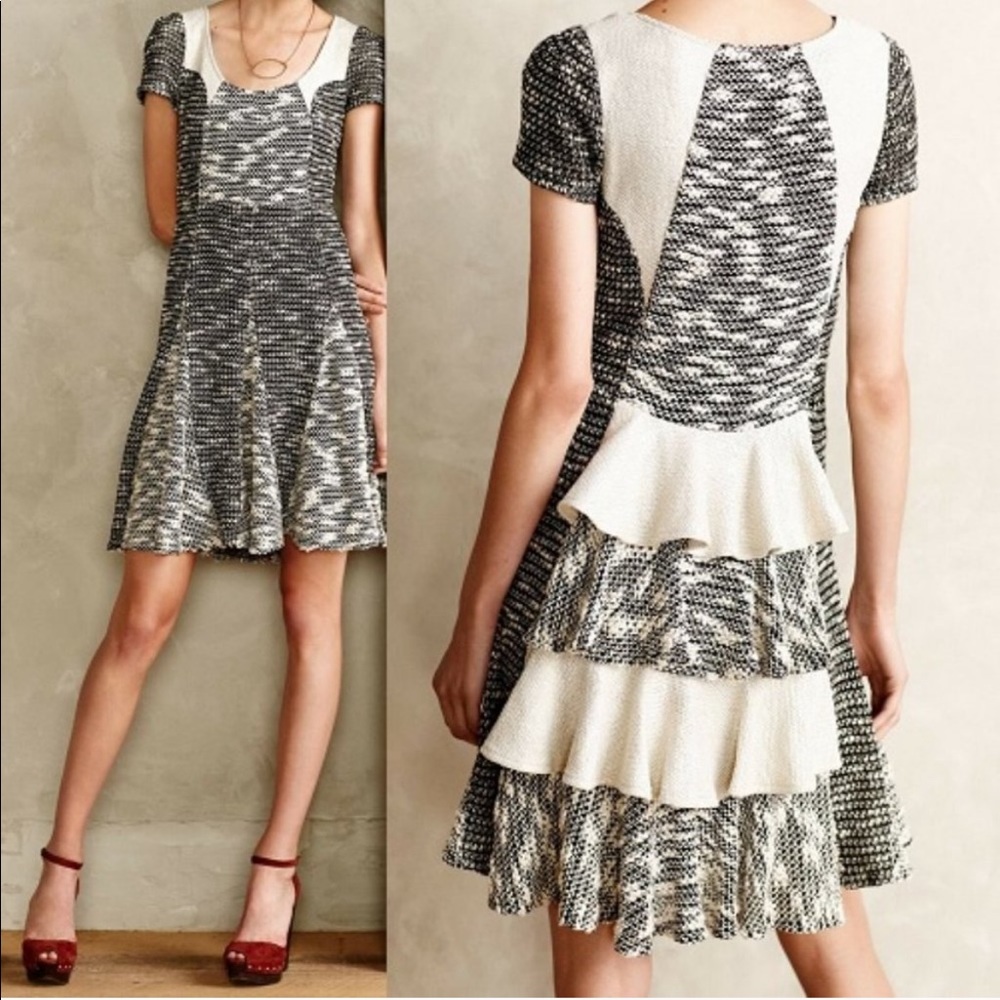 Anthro Vanessa Virginia Knit Ruffle Back Dress szL